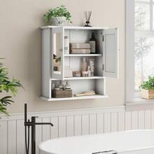 Bathroom Cabinet With Mirror, White Medicine Cabinet With Adjustable Shelf, Vanity Unit In The Laundry Room And Kitchen