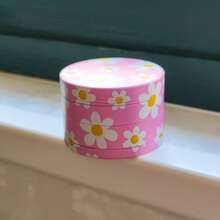 1pc 50mm 4-Layer Pink Daisy Herb Grinder, Zinc Alloy Metal Smoking Grinder, Essential Smoking Tool - Holiday/Birthday Gift - Pink - View 10