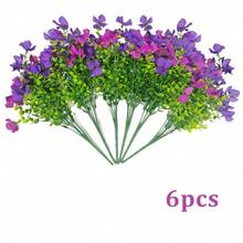 1/2/4/6pcs Hanging Artificial Petunia Flower Bouquet, Creative Silk Fake Flowers With Green Leaves, Long-Lasting, UV-Resistant, Non-Fading, Suitable For Home, Wedding, Garden Party, Patio, Balcony, Planter Box Decor, Valentine's Day Gift - Multicolor - View 16