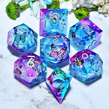 Resin Polyhedral RPG Dice (7 Pieces) - Hand Role-Playing/Desktop Game Dice & Holiday Birthday Gifts - Multicolor - View 2