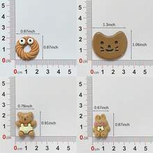 20pcs Cute Cartoon Bear Shoe Charms Resin Craft Embellishments - Colorful Flat Back Decorations For Scrapbooking, DIY Phone Case Nail Art Hairpin Accessory Making Supplies - Brown - View 2