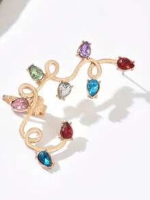 Women's Christmas Creative Clip-On Earrings, Christmas Lights Decor - Multicolor - View 2