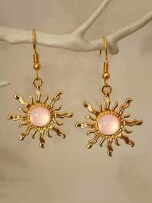 一套波西米亚风格金色和浅绿色调项链和耳环套装（女士） - 耳環 - 查看 11