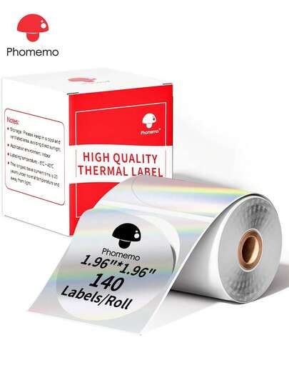 Phomemo Phomemo 1 Rolle Laser Silber Thermoetiketten für M100/M102/M108/M120/M160/M110/M220/M120/M200/M221/M150/M250/M260/M421 Aufkleber Etiketten für Adresse/Barcode/Post/Logo/Datei Etiketten, Aufkleber Etiketten für Kleinunternehmen, Logo Design, Dankeschön Etiketten, Geschenk Etiketten, Tags, Mehrzweck Etiketten für Phomemo M110/M220/M120/M200/M221 Etiketten