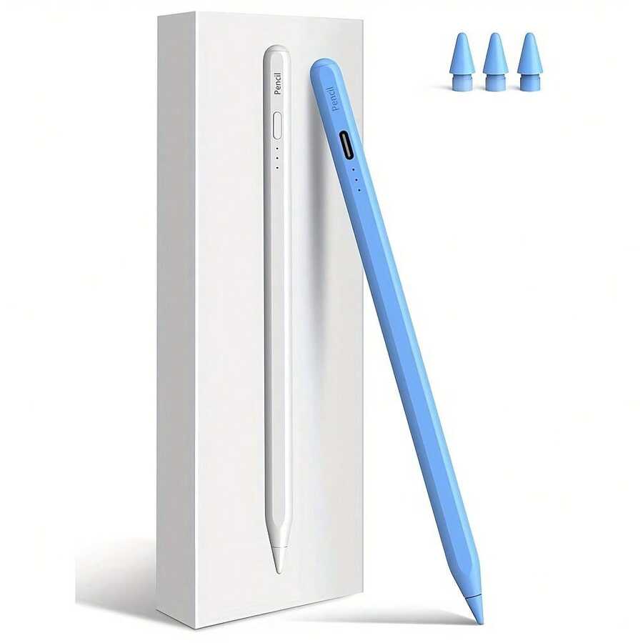 This Capacitive Stylus Is Suitable For Tablets And Features Pixel-Level Tilt Sensitivity. It Is Compatible With Various Models, Comes With Accessories, Has A Modern Appearance And High-End Texture. It Is A Professional Drawing Tool And An Excellent Gift Choice. - C-blue - View 1