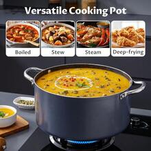 Cooking Pot, Large Non Stick Induction Stock Pot With Lid, All Stove Compatible, Aluminum Soup/Stew Pot For Large-Batch Cooking, Grey - 10 誇脫(11 吋) - 查看 7