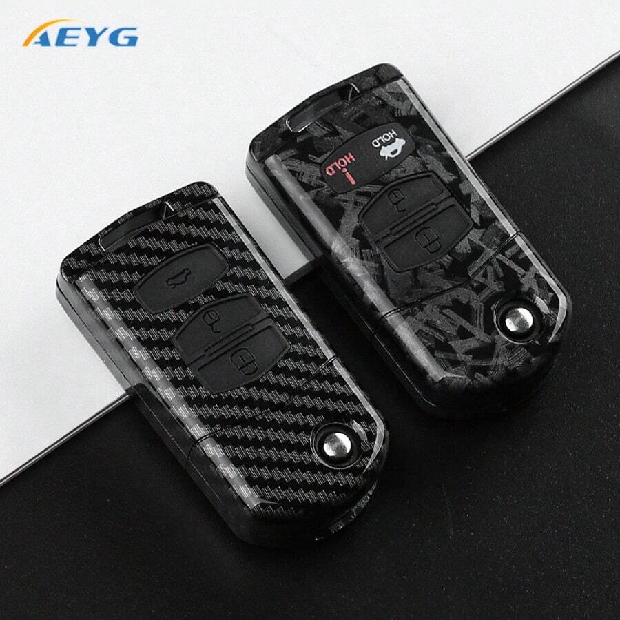 OTMIK In lega di zinco in fibra di carbonio in silicone auto casi di copertura chiave adatto per Toyota 2 3 pulsanti accessori auto Remote Key Case copertura protettiva (3Pulsanti Argento