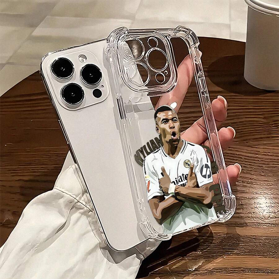 Funda para teléfono Kylian Mbappe What a Legend Compatible con fundas para teléfonos 17 16 Pro Max 15 Pro Max 13 y 12 Fabricada en material TPU, proporciona protección contra golpes y caídas Un regalo perfecto para fanáticos del fútbol, amigos, familiares y ocasiones especiales - transparente - Ver 1