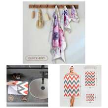 3D Coral Gris y Blanco Toalla, 15x 22 Pulgadas - Toalla de mano de 12x18 - Ver 1