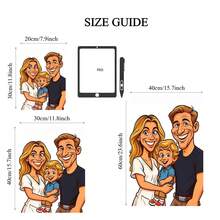 1 Stück personalisiertes Cartoon-Familien-Porträtposter, übertriebener Cartoon-Stil, rahmenloses Wandbild, Verwandlung von Familienfotos in warme Cartoon-Darstellung, Highlight für die Wohndekoration, Einfangen kostbarer Familien-Momente, geeignet für Wohnzimmer, Schlafzimmer, Feiertage wie Weihnachten, Ostern, Thanksgiving, Valentinstag - einzigartiges Geschenkidee für besondere Anlässe