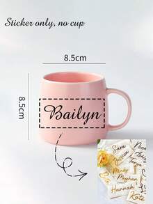 1pc Customized Ceramic Cup, Perfect Christmas Gift, Creative Personalized Design Coffee Ceramic Cup, Wedding Gift, Thanksgiving & Christmas Gift For Tea/Coffee Lovers - Multicolor - View 17