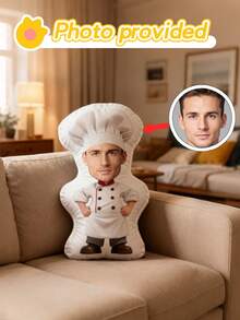 [Customized Product] 1pc Personalized Photo Pillow - 3D Printed Realistic Face And Body Design, Soft Home Decor Pillow, Ideal Gift For Family, Friends And Yourself, Christmas Gift, Thanksgiving Gift, Fall Decor