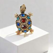 1pc Zinc Alloy Cute Turtle Shaped Fashion Brooch Pin