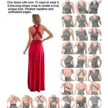 Sexy Women Multiway Wrap Convertible Boho Maxi Club Red Bandage Long Dress Party Bridesmaid Infinity Robe Longue Femme - Xám - Xem 3