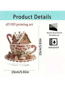 Klassische 2D flache Lebkuchenhaus Statue aus Acryl - Tischdekor Weihnachtsschild und Plakette, vielseitige Boho-Stil Tischdekoration, ideales Weihnachtsgeschenk, Text auf Englisch, ohne Strom