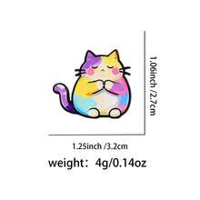 1pc Cute Colorful Cats Enamel Pines Cartoon Animals Brooch Metal Pin Badge On Backpack Clothing Accessories Fashion Jewelry Gifts