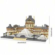 Louvre Museum Building Model Kit: 3377 Pieces, ABS Material, High Difficulty, Suitable For Ages 6+ - A Classic French Architecture Puzzle The Best Gift For Birthday And Home Decoration