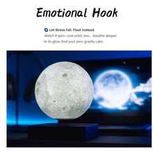 Levitatong Moon Lamp 3-Color LED Moon Light, Realistic Lunar Surface Desk Lamp, Soft Glow Night Light For Bedroom Aesthetic & Relaxing Space,Unique Gift For Christmas Thanksgiving Ideal For Mother Women Girlfriend - 查看 4
