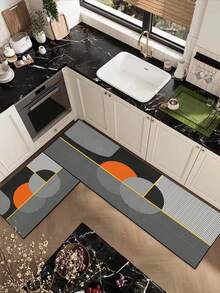 Sang trọng & Đơn giản hóa Phong cách Phòng bếp Thảm trải sàn Không trượt Chống thấm dầu , Nước Hấp thụ Thảm phòng tắm Với Nhanh khô & Dễ dàng làm sạch Chức năng , Mềm mại Trái đất Hấp thụ nước Tấm lót Đối với Phòng vệ sinh Lối vào - màu cam ấm áp - Xem 9