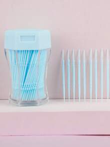 RANCAI 200支双头牙签，彩色塑料牙签，带牙签盒，适用于家庭、餐厅和酒店 - 彩色 - 查看 1