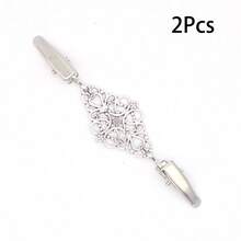 1Pc/2/4/6Pcs Fashion Sweater Clip Geometric Hollow Cardigan Clip Fashion Clothing Decoration Brooch Vintage Alloy Sweater Clip Silk Scarf Cardigan Button Shirt Collar Pin Anti-Slip Buckle Pin Keep Your Cardigan Collar With Fashion Accessories - Multicolor - View 23