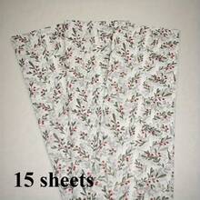 15/30/60 hojas de papel de seda con patrón de árbol de acebo, de 50*35cm, papel fino adecuado para embalaje de regalos, protección de humedad para ropa, embalaje de vino, relleno de cajas de regalo, protección de artículos frágiles, decoración para cumpleaños, San Valentín, regalos de Navidad