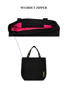 Yves Saint Laurent Tragbare, öffenbare Aufbewahrungstasche, lässige schwarze Segeltuch-Umhängetasche, Kosmetiktasche, multifunktionale Mode-Einkaufstasche - Schwarz - Übersicht 9