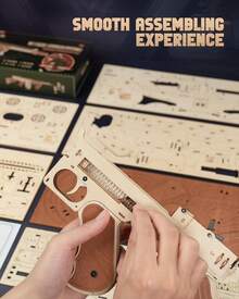 Robotime Kids Gear Building Toys - LQB01-thompson Submachine Gun Model - View 10