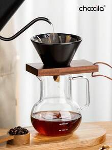 choxila 1 Stück Hochborosilikatglas Kaffee-Teekanne, hitzebeständige V02 Pour-Over-Karaffe mit Skala - 600ml Hand-Drip & Drip-Bag Kaffeemaschine, Kaffeefilterkanne, Kaffeekanne, Kaffeezubehör, unverzichtbare Kaffeeausrüstung für Cafés, Camping & Zuhause - Kaffeekanne - Übersicht 4
