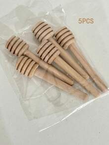 5支/1支装 - 木制蜂蜜搅拌棒，用于搅拌果酱和蜂蜜，带小木棍，厨房小工具实木蜂蜜搅拌棒 - 彩色 - 查看 15