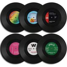 Vinyl Record Coasters, 6 Pieces Of Retro Style Vinyl Coasters - Default - View 7