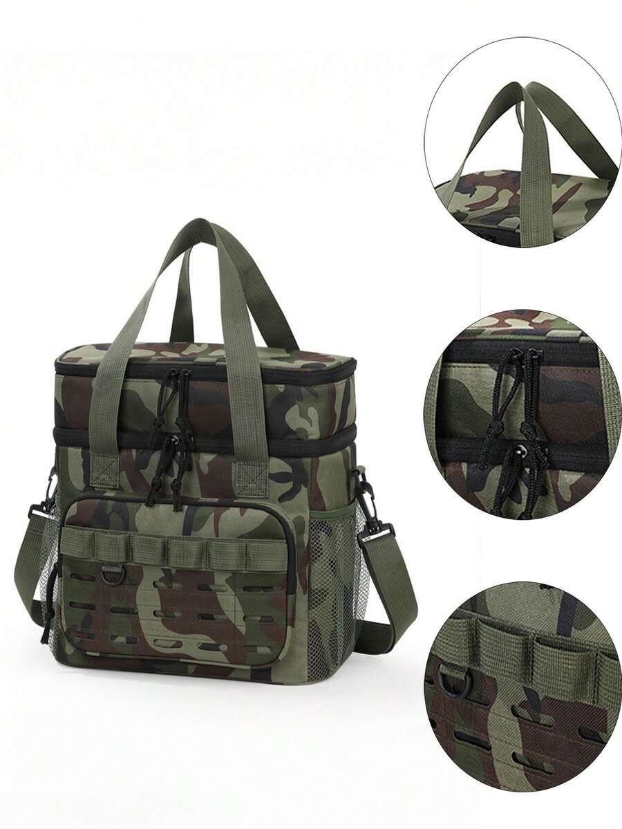 1PC This 17L Large-Capacity Insulated Lunch Bag Is A Portable Option With An Aluminum Foil Lining For Insulation And Waterproofing. It Can Be Carried By Hand Or Over The Shoulder, Making It Suitable For Lunch, Picnics, Work, Or School. This Men's And Women's Lunch Bag Is Ideal For Storing School Supplies And Accessories, Making It An Essential Back-To-School Bag. - Multicolor - View 1