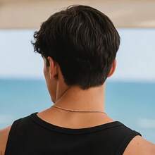 男士短款黑色假发，无需胶水，耐热，易于佩戴，高品质角色扮演万圣节假发