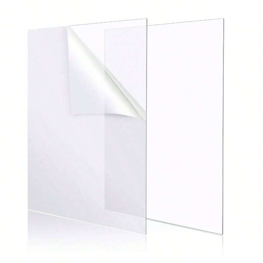 8 Inchx 12 Inch Acrylic Sheet Plastic Sheet Crafts Transparent Acrylic Board With Protective Paper, Frame, Display Projects, Pack Of 2 - 2 + 8" x 12" - 查看 1