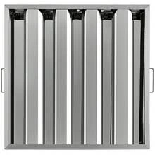 Paquete de 6 filtros de campana de 19,5 pulgadas de ancho x 19,5 pulgadas de alto, filtros de campana comerciales de acero inoxidable 430 de 4 ranuras, filtro de campana extractora para campanas extractoras de cocina comerciales con clasificación de grasa - Plateado - Ver 1