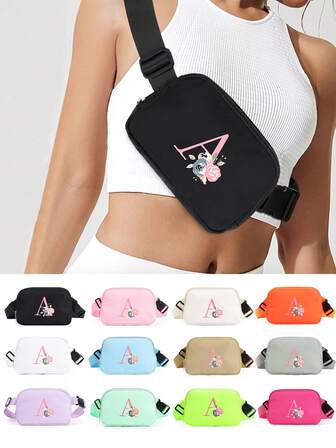 26 Harfli Tasarımlı 1 Adet Kadın Bel Çantası, Ayarlanabilir Omuz Askılı Moda Çapraz Çanta, Kadınlar İçin İdeal Hediye, Günlük, Parti, Yürüyüş, Seyahat, İş İçin Uygun