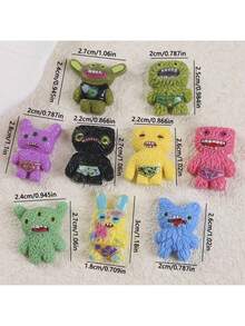 1 Box Of 9pcs Random Funny Roaring Monster Fridge Magnets, Cartoon Ugly Cute Resin Creature Refrigerator Stickers, Creative Kitchen Cabinet Decor, Cool Gift For Boys, Kids, Teenagers - Multicolor - View 14