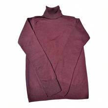 Women's High Neck Blouse With Elastane, Dress Sweater With Roll Neck, Polyester, Winter Nightwear - Màu Tím - Xem 2