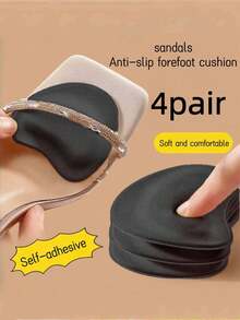 1 par de almohadillas antideslizantes para la parte delantera del pie de verano, plantillas de zapatos cómodas y absorbentes de sudor de material esponjoso con respaldo adhesivo, adecuadas para niñas, ideas de regalo de accesorios
