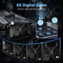 4K Night Vision Binoculars - Equipped With Flashlight, Suitable For Lighting, Additional Lighting And Signaling To Assist Camping, Hunting And Security, Night Vision Binoculars For Adults, 3 Inch Large Screen, 8x Digital Zoom, 32GB Memory To Store Photos, Maps And Videos, Perfect Unique Gift For Outdoor Lovers, Camping Lovers And More. - màu đen - Xem 2