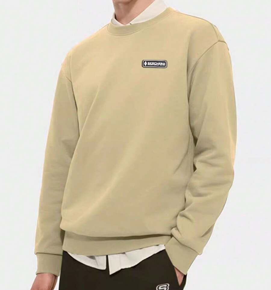 Skechers Unisex Thermal Lined Casual Pullover Sweatshirt - Khaki - View 1