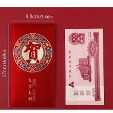 6pcs/Set Creative New Year Red Envelopes, Glitter Foil Blessing Envelopes, Lucky Money Packets - Multicolor - View 3