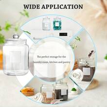 半加仑玻璃洗衣收纳罐,用于洗衣房整理的玻璃罐,带竹盖和标签的玻璃罐,用于洗衣房整理和收纳的玻璃容器,半加仑密封玻璃罐架,用于存放洗衣液、洗衣凝珠、香氛珠,洗衣液收纳架,用于整理洗衣液的容器,用于存放洗衣液的容器,洗衣液容器,洗衣罐,用于存放洗衣液的玻璃罐 - 彩色 - 查看 8