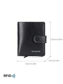 RFID Solid Color Anti-Theft Men's Wallet, Auto Pop-Up Card Slots Business Short Bifold Card Holder - Multicolor - View 10