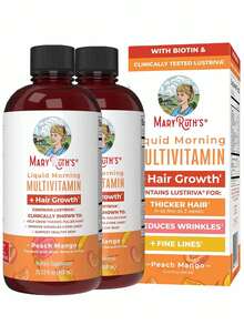 Liquid Multivitamin For Women With Lustriva® – Hair Growth, Skin Radiance & Energy Support – Biotin 10,000mcg, B-Complex, Vitamin D & C – Peach Mango – 30 Fl Oz - 2瓶 - 查看 10