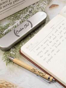 Customized Name Ballpoint Pen,Customized Rectangular Tinplate Pencil Case, Personalized Gift For Teachers, Students, Graduates, Elegant Corporate Promotional Pen, Suitable For Employees, Clients, Business Events, Weddings, Anniversaries, Back To School, School Supplies, Teacher Gifts, Dorm Essentials, Gifts For Professors, College Freshmen, Sophomores, Lower Grade Students, Cozy Autumn Desert Atmosphere, Office Decor,Valentine Day Gift - Multicolor - View 10