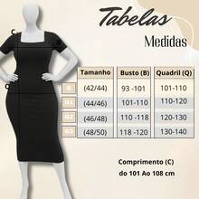 Plus Size Midi Dress With Fitted Waist And Short Sleeves - 黑色 - 查看 2