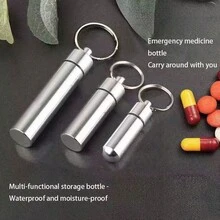 1/2/3pcs Portable Aluminum Alloy First Aid Pill Box! 3 Sizes Available! Anti-Mold & Antibacterial! Key Chain Design! Essential For Outdoor Hiking, Commuting, Home And Travel First Aid