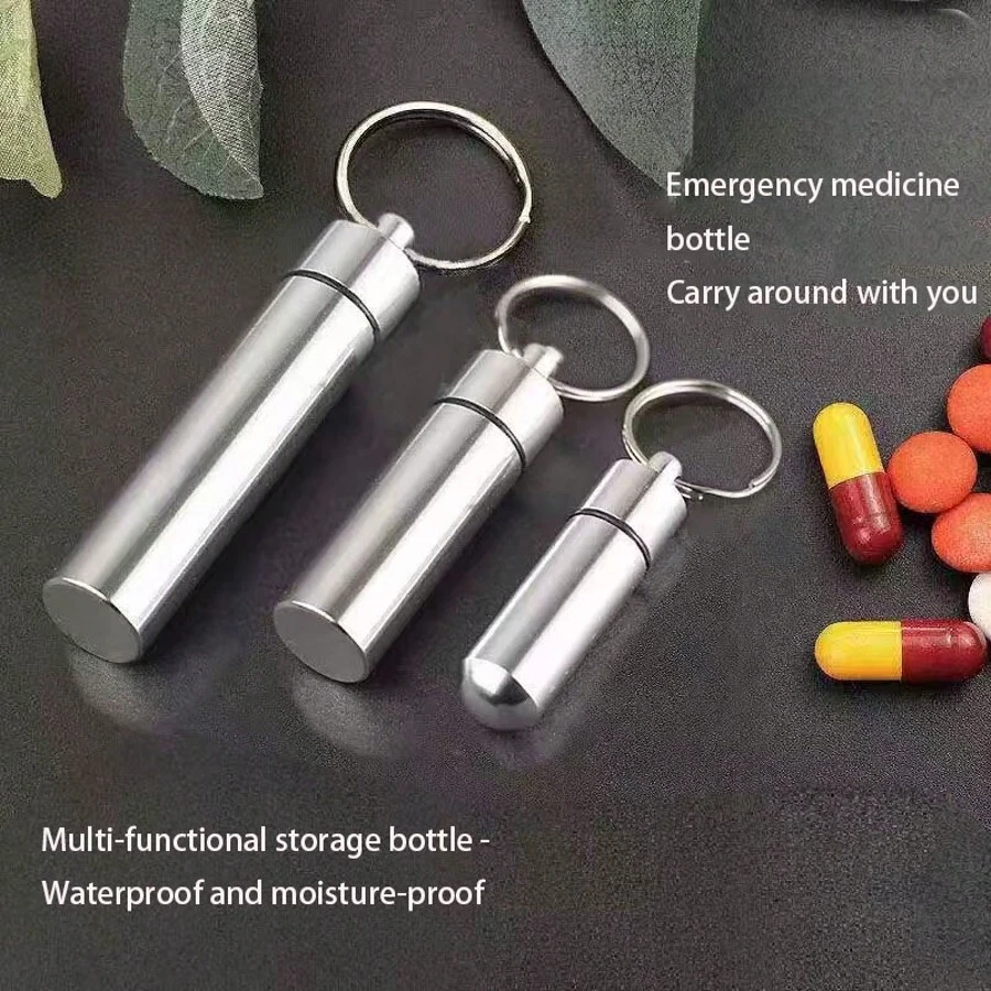 1/2/3pcs Portable Aluminum Alloy First Aid Pill Box! 3 Sizes Available! Anti-Mold & Antibacterial! Key Chain Design! Essential For Outdoor Hiking, Commuting, Home And Travel First Aid