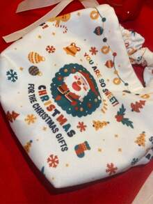 1pc Santa Claus Pattern Gift Bag, Suitable For Gifting, Holding Presents For Family, Friends, Loved Ones During Christmas, Christmas Candy Bag, Christmas Decor, Santa Claus Apple Bag, Gift Bag - Multicolor - View 7